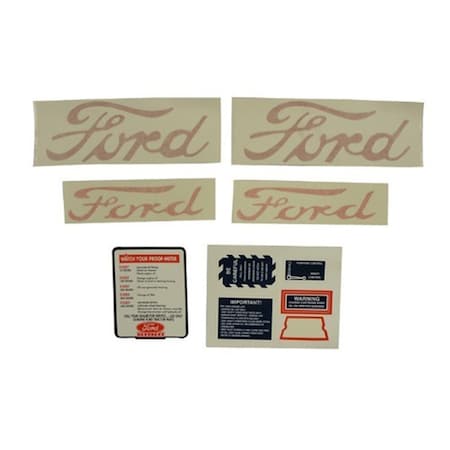 Aftermarket DEC442 Fits Ford NAA, Jubilee 9 Piece Vinyl Decal Set Fits Ford DEC442-STR